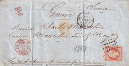 France N°16 Oblitéré Gros Points - Lettre - TB - 1853-1860 Napoleon III