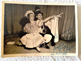 CPSM AUTOGRAPHE 1950 ARTISTE COUPLE FEMME HOMME SPECTACLE La Féerie Sur Glace Patinage Artistique Alhambra Marseille - Patinaje Artístico