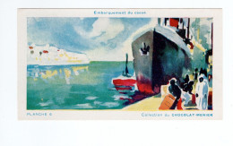 Chromo Image AFRIQUE Embarquement Du Cacao Exposition Coloniale 1931 N°6  Menier TTB 110 X 60 Mm RRR Colonies Françaises - Menier