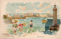 Biarritz   Prix Paris 1900 - Publicité Biscuits Lefevre Utile - Phare - Carte Transparente Pionnière - A Systèmes