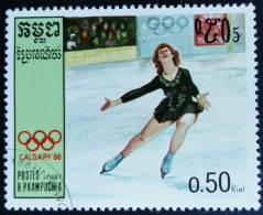 Kampuchea 1987 Sport Patinage Jeux Olympiques Olympic Games 1988 Yvert 706 O Used - Kampuchea