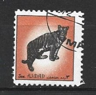 Ajman Timbre De 1972 Serie Animaux Sauvages Le Tigre Oblitéré - Autres & Non Classés