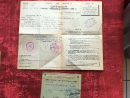 75é RIMA Guerre Officier(Cap.)Titre Donnant Droit Tarif Militaire 15é Régiment Tirailleurs Sénégalais-Militaria Document - Documents