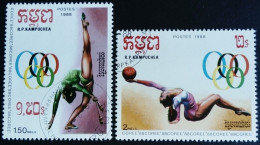 Kampuchea 1988 Sport Jeux Olympiques Olympic Games Gymnastique Yvert 789 790 O Used - Kampuchea