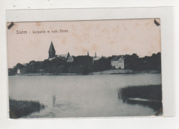 Antike Postkarte  STUHM - SEEPARTIE M. KATH. KIRCHE - Ostpreussen