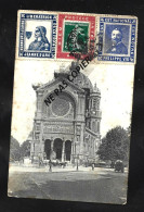 Sur Cp De PARIS    Jeanne D'arc   Philippe VIII   +  Porte Timbre 'dieu Protege La France' Avec 5c Semeuse Obli 1909 - Erinnofilie