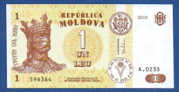 MOLDOVA - P. 8h – 1 Leu 2010 UNC, Serie A.0235 596364 - Moldawien (Moldau)