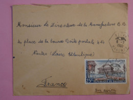 AX20  DAHOMEY  BELLE LETTRE  1961 PETIT BUREAU AZOVE A NANTES  +  AFFR.  PLAISANT+ + - Lettres & Documents