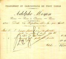 FACTURE.07.ARDECHE.PRIVAS.TRANSPORT ET CAMIONNAGE EN TOUS GENRE.ADOLPHE MOYON. - Transportmiddelen