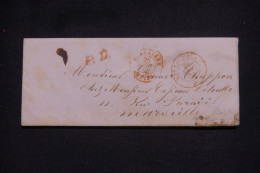 FRANCE - Cachet Rouge D'entrée " Sardaigne - Antibes " Sur Enveloppe En 1850 Pour Marseille - L 142781 - Marques D'entrées