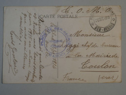 AX20  MAROC BELLE  CARTE TOMO. 1914 BER RECHID   A  TOULON  FRANCE + +  AFFR. INTERESSANT+ + - Covers & Documents