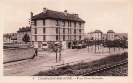 77 - CHAMPAGNE SUR SEINE - S12488 - Place Henri Schneider - Café - L1 - Champagne Sur Seine