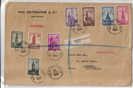 TP 519 / 526 Surtaxe S/L. Recommandée Obl. Antwerpen 1939 > Ecosse - Briefe U. Dokumente