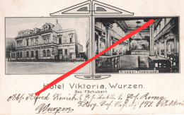 Litho AK Wurzen Hotel Viktoria Gasthof Theater A Eilenburg Machern Wermsdorf Trebsen Brandis Borsdorf Leipzig Grimma - Wurzen