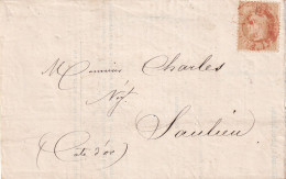 France N°28 Oblitéré CàD Rouge Des Imprimés - Lettre (manque Un Rabat) - TB - 1863-1870 Napoleon III With Laurels