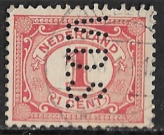 Perfin V.D.S. (R. Van Der Schoot & Zonen Hillegom) In 1899 Cijfer 1ct Rood NVPH 51 - Perforés