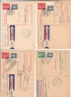 DDR Luftpost , 3 X P65 A + 1x P 77 A , Michel 1999 - 309 DM - Cartoline - Usati