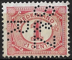 Perfin S & Z R  (R.S. Stokvis & Zonen Ltd. NV Te Rotterdam) In 1899-1913 Cijfer Zegels 1 Cent Rood NVPH 51 (*) - Perforés