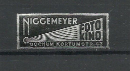Deutschland Germany Niggemeyer Foto Kino Bochum Reklamemarke Advertising Stamp Siegelmarke MNH - Fotografía