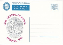 ANDORRA - VEGUERIA EPISCOPAL - SOBRE - COPA MUNDIAL DEL FUTBOL ESPAÑA 1982 - Viguerie Episcopale