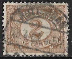 Perfin NASM (Nederlandsch-Amerikaansche Stoonvaartmaatschappij Te Rotterdam) In 1899 Cijfer 2 Ct Bruin NVPH 54 - Perforadas