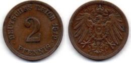 MA 21738 / Allemagne - Deutschland - Germany 2 Pfennig 1912 F TTB+ - 2 Pfennig