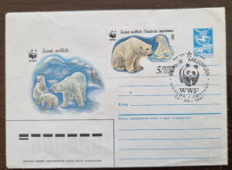 RUSSIE Ours, Bear, Oso, Tragen. Ours Polaire, WWF  Entier Postal  FDC Avec Cachet WWF Et Ours 1987 (A) - Osos