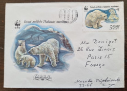 RUSSIE Ours, Bear, Oso, Tragen. Ours Polaire, WWF  Lettre Ayant Circulée Vers La FRANCE 1980 (C) - Osos