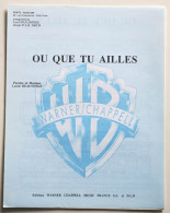 Partition Sheet Music LUCID BEAUSONGE : Où Que Tu Ailles * 80's - Cancionero