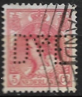 Perfin D.&.E.  (Disconto En Effectenbank Te Amsterdam) In 5 Cent Rood Kon. Wilhelmina NVPH 60 - Perfins