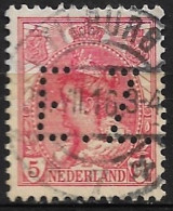 Perfin E.Z.  (H. Eras & Zonen Te Tilburg) In 5 Cent Rood Kon. Wilhelmina NVPH 60 - Perforés