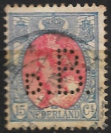Perfin D.B. (J.H. De Bussy Te Amsterdam) In 1899 Koningin Wilhelmina 15 Cent NVPH 65 - Perforés