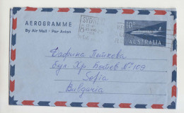Australia Australien Australie 1960 Airmail Stationery Entier Aerogramme Aerogram (10d) Topic-Airplane To Bulgaria Ds938 - Luchtpostbladen