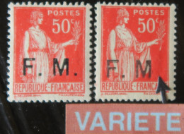 R1146/142 - 1933 - TYPE PAIX - F.M. (FRANCHISE MILITAIRE) - N°7 NEUF* - BELLE VARIETE >>>> Sans Point Après Le " M " - Nuovi