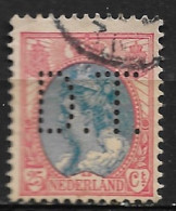 Perfin D. T. (D. Turkenburg Te Bodegraven) In 1899 Koningin Wilhelmina 25 Cent NVPH 71 - Perfins