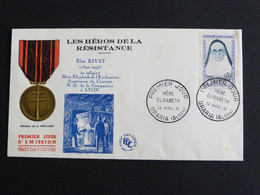 FDC 1er JOUR ALGERIE ALGERIA AVEC YT FRANCE 1291 MERE ELISABETH ELISE RIVET - DRARIA ALGER - FDC