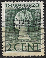 Perfin HJO (H.J. Otten Te Rotterdam) In 1923 Jubileumzegel 2 Cent Groen NVPH 121 H - Perforés