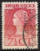 Perfin K (NV Van Ditmar's Couranten Import En Kioskenonderneming) In1923 Jubileumzegel 7½ Cent Rood NVPH 123 D - Perforés