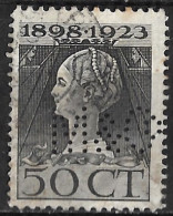 Perfin M & Co In 1923 Jubileumzegel 50 Cent Zwart NVPH 128 H - Perforés