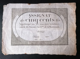 Assignat De 500 Livres. 20 Pluviose L'an 2. - Assegnati