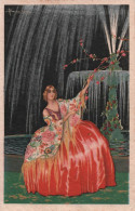 Illustrateur - Busi - Femme Avec Une Belle Robe Rouge Volumineuse - Carte Postale Ancienne - Busi, Adolfo