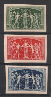 FRANCE - 1949 - N°Yv. 850 à 852 - UPU - Non Dentelé / Imperf. - Signés BRUN - Neuf Luxe ** / MNH / Postfrisch - 1941-1950