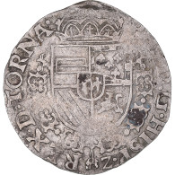 Monnaie, Pays-Bas Espagnols, Philippe II, 1/20 Ecu, 1590, Tournai, TTB+, Argent - …-1795 : Période Ancienne