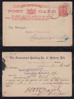 New South Wales Australia 1905 Stationery Postcard SYDNEY X CAMPERDOWN Private Imprint Commercial Banking Co - Briefe U. Dokumente