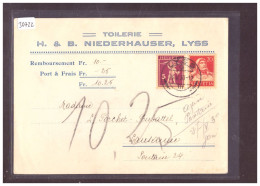GRÖSSE 10x15cm - LYSS - TOILERIE NIEDERHAUSER - B ( PLI D'ANGLE ) - Lyss