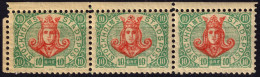 SUÈDE / SWEDEN - Local Post STOCKHOLM Strip Of 3x10öre Red & Green (1887) - Mint NH** - Local Post Stamps