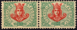 SUÈDE / SWEDEN - Local Post STOCKHOLM Pair 10öre Red & Green (1887) - Mint NH** - Emissions Locales