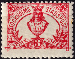 SUÈDE / SWEDEN - Local Post STOCKHOLM 3øre Rose (1888) - Mint NH** - Emisiones Locales