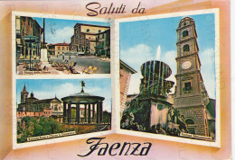 CARTOLINA  FAENZA,EMILIA ROMAGNA-SALUTI-STORIA,CULTURA,MEMORIA,RELIGIONE,IMPERO ROMANO,BELLA ITALIA,VIAGGIATA 1964 - Faenza