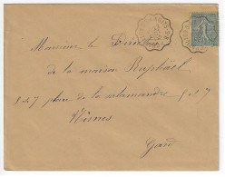 CHATLLON S S A NUITS S R Lettre 15c Semeuse Lignée Yv 130 Ob 22 Oct 1903 - Poste Ferroviaire